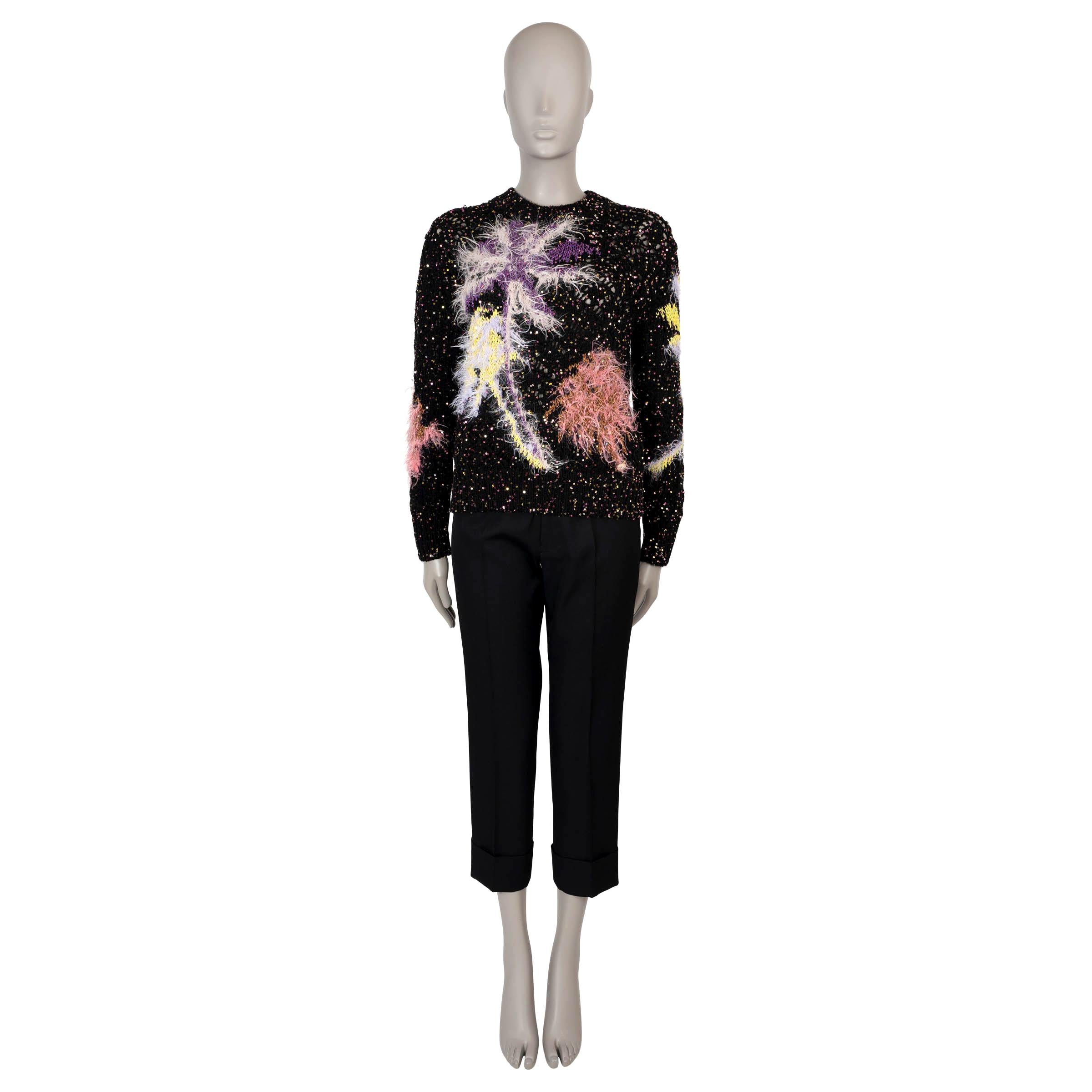 CHANEL 24C LOS ANGELES SEQUIN & FEATHER Sweater 34 XS/S Pour femmes en vente