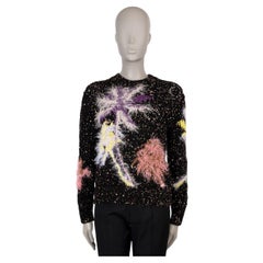 CHANEL negro lana 24C LOS ANGELES SEQUIN & FEATHER Jersey 34 XS/S