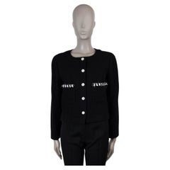 CHANEL schwarze Wolle 24P IRIDESCENT GAUZE TWEED Jacke 40 M