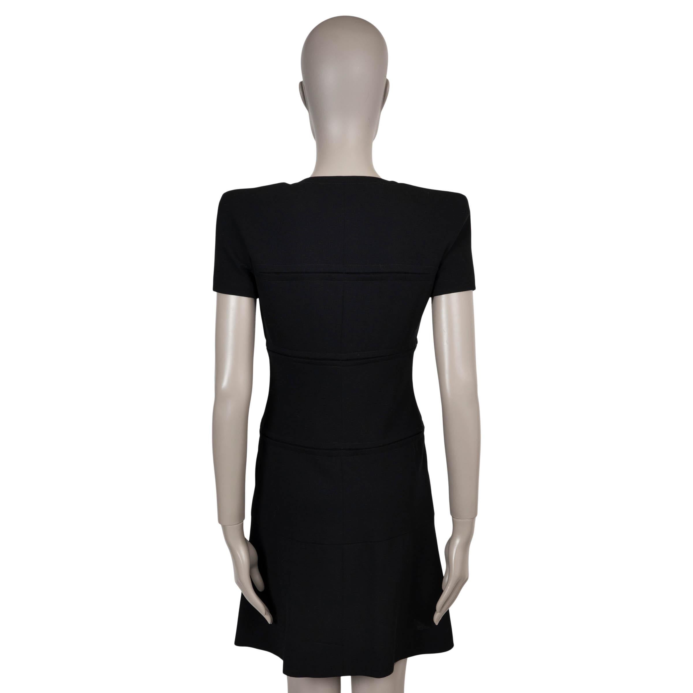 Nero Chanel in lana nera 97A LITTLE BLACK Abito con zip frontale 36 XS in vendita