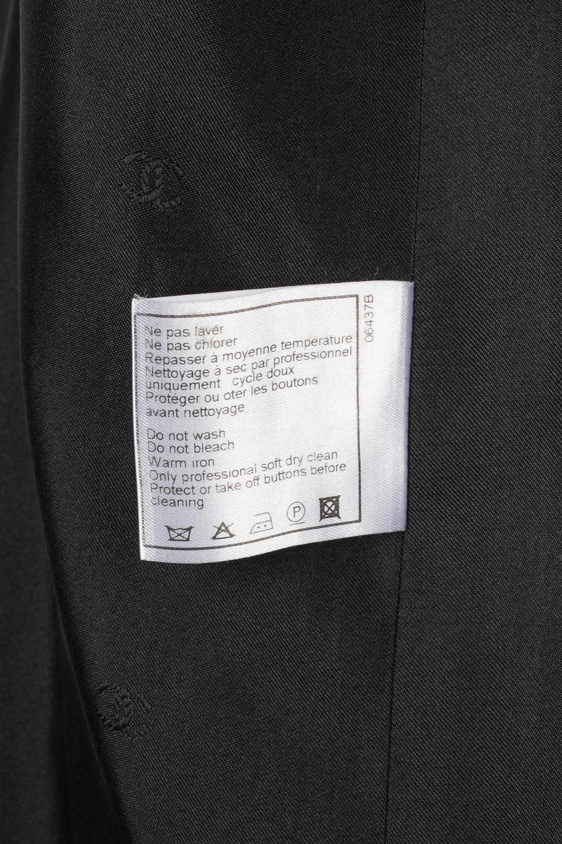 Chanel Black Wool and Linen Jacket, 1998 6