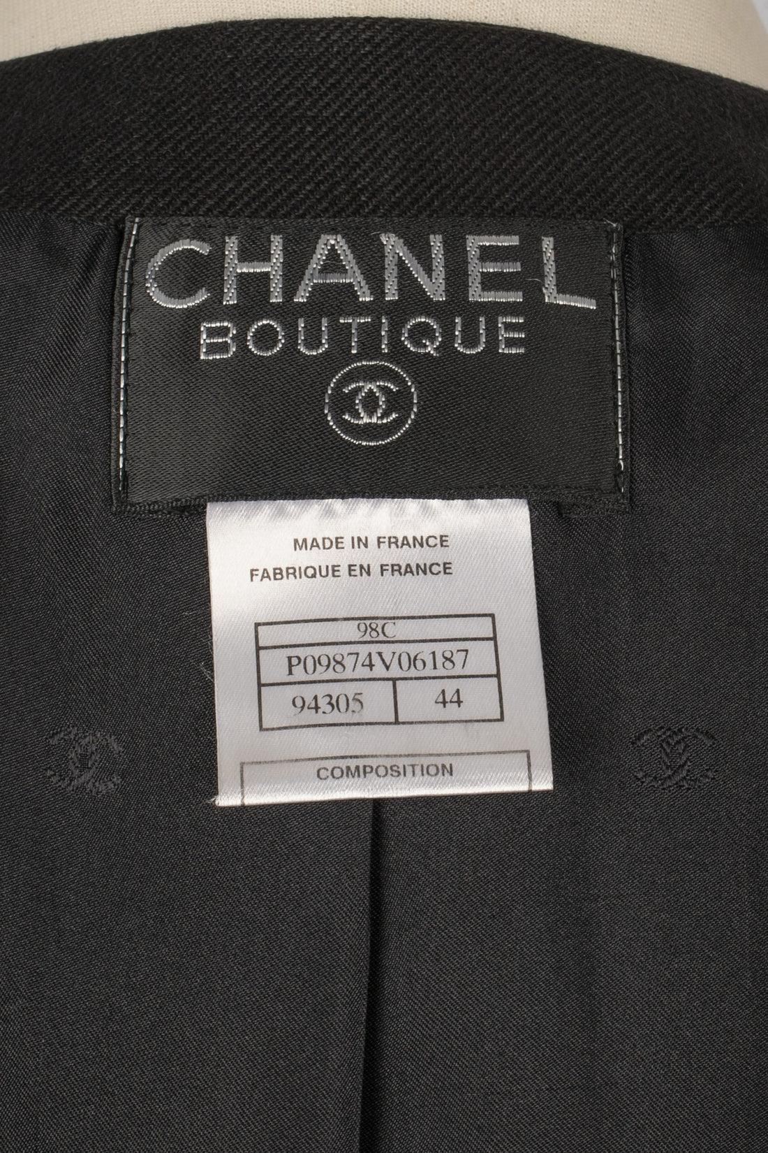 Chanel Black Wool and Linen Jacket, 1998 5