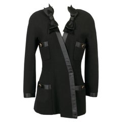 Chanel Black Wool and Satin Jacket
