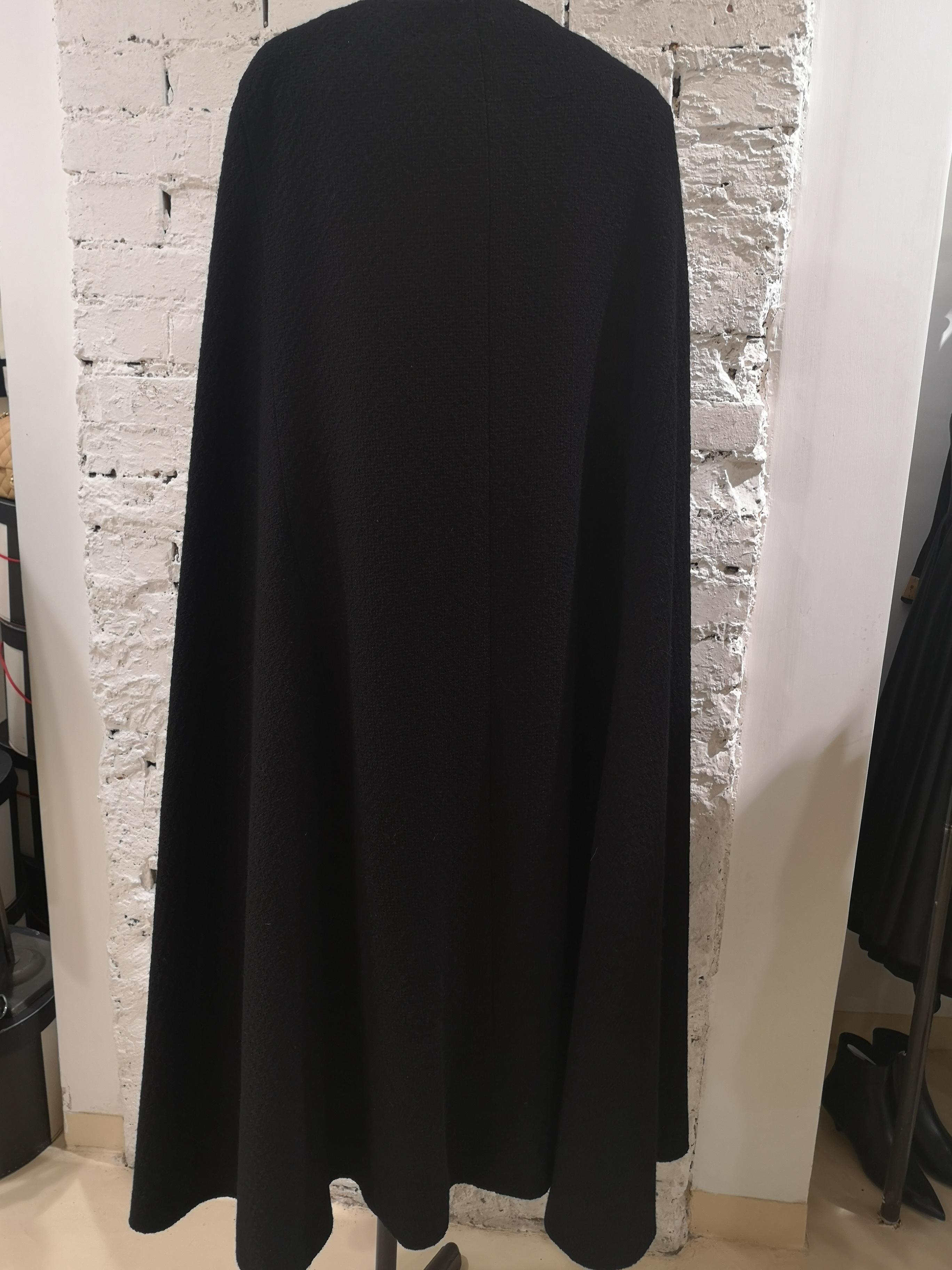 Chanel black wool and silk cape 2