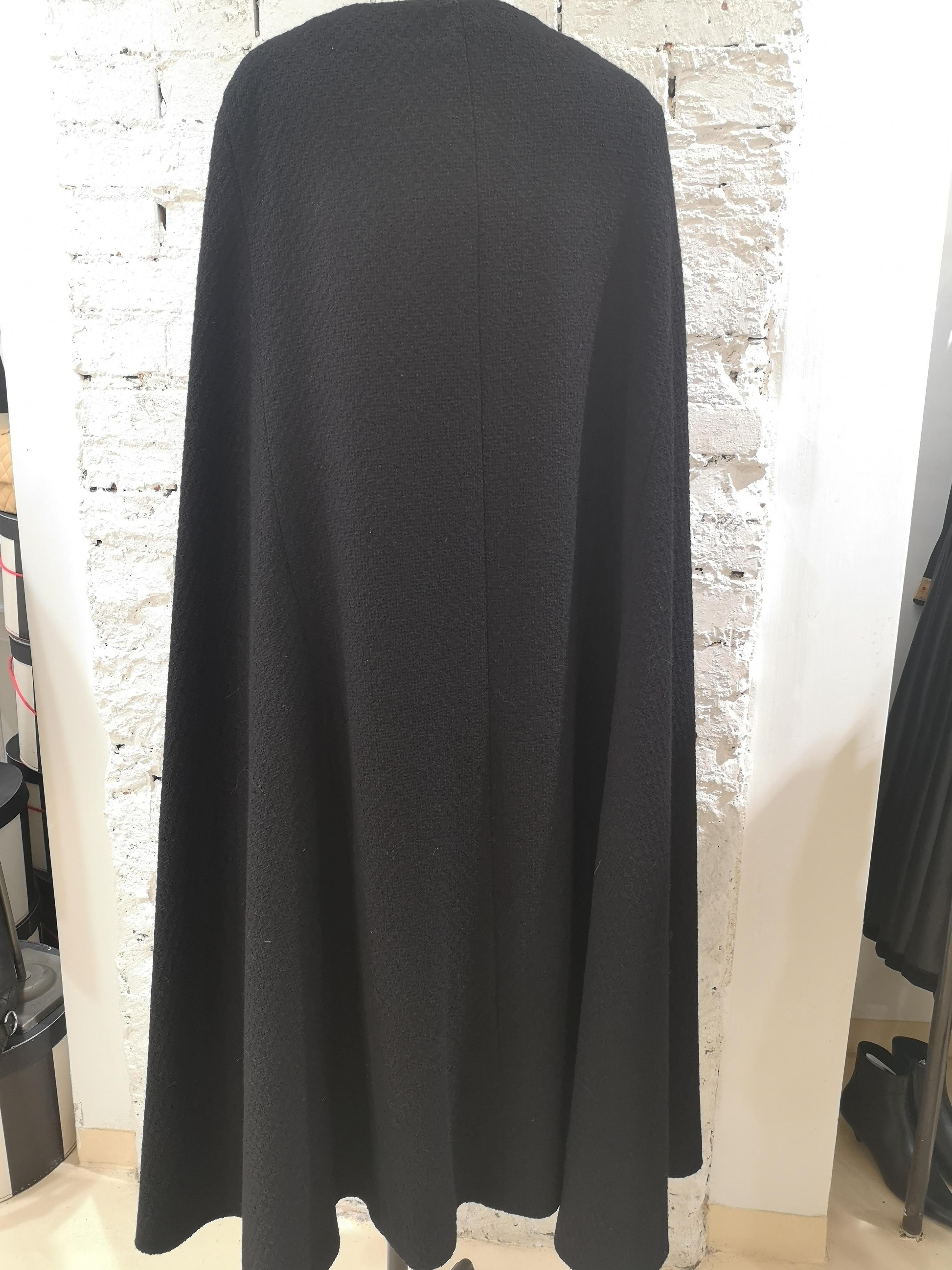 Chanel black wool and silk cape 3