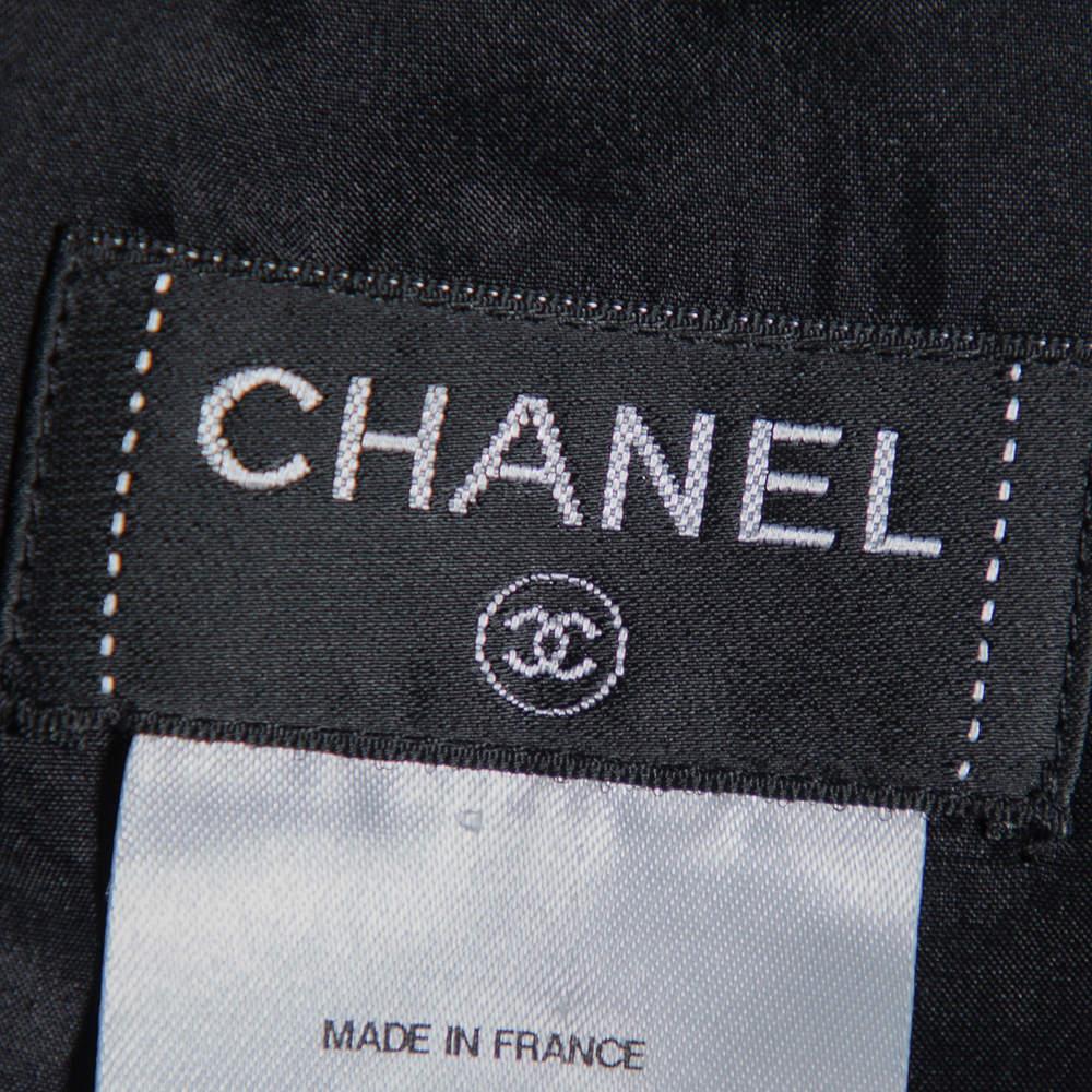 Women's Chanel Black Wool Beads Embellished Mini Skirt M