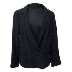 Chanel Black Wool Blazer - Size 42