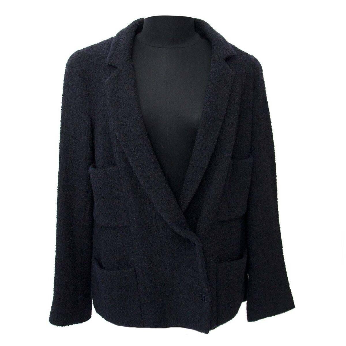  Chanel Black Wool Blazer 