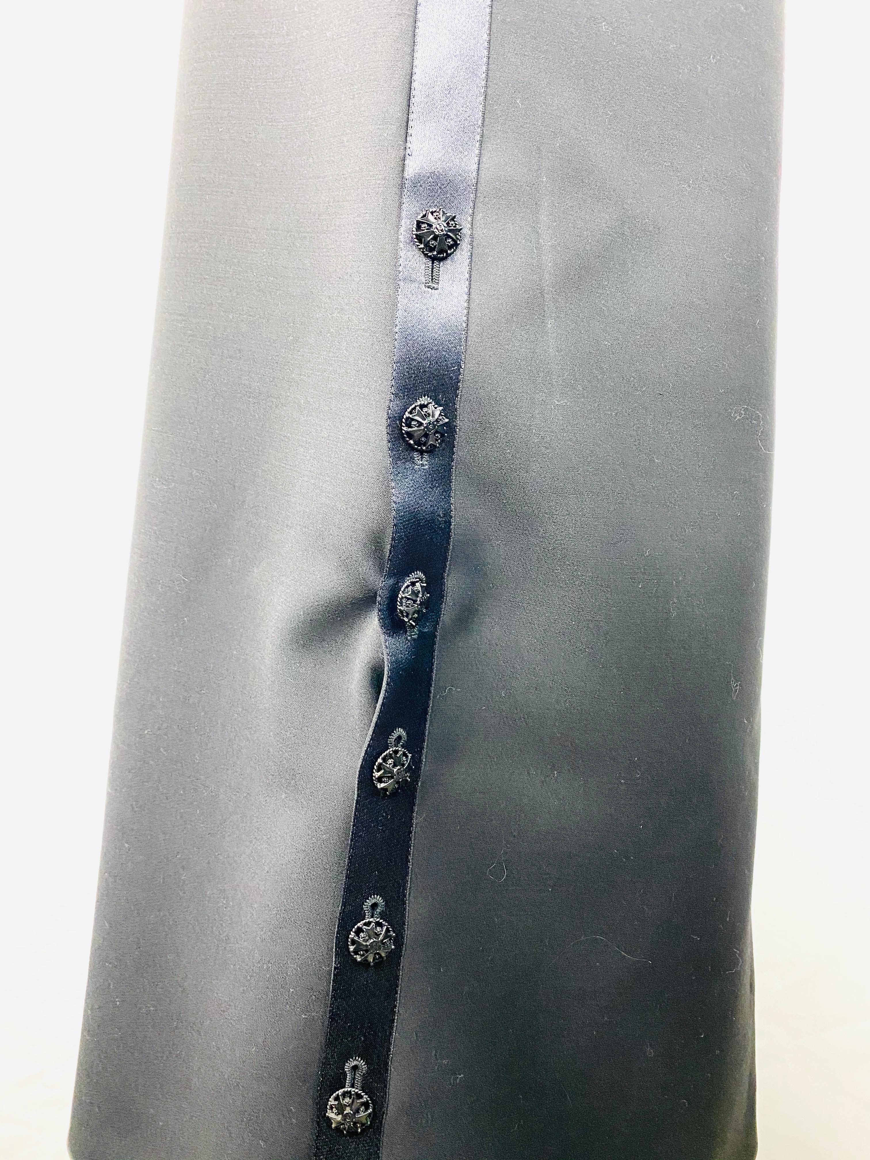 Chanel Black Wool Blend Short Sleeves Blazer Jacket and Maxi Skirt Suit Set  For Sale 6