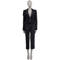 CHANEL black wool BOUCLE Dinner Jacket 42 L