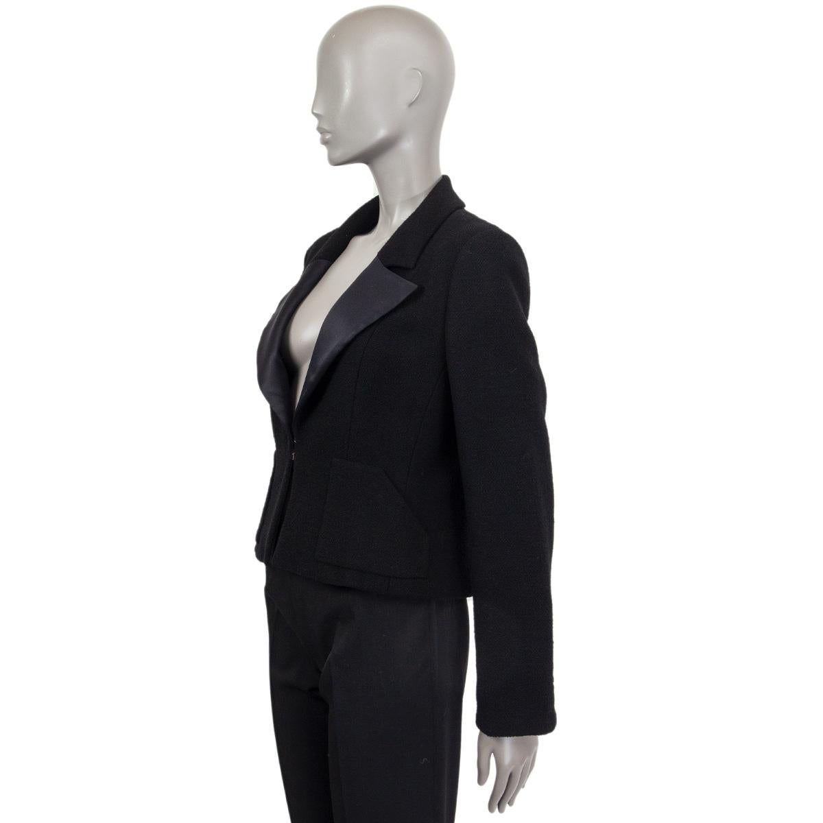 CHANEL Schwarze BOUCLE-Dinnerjacke aus Wolle, 42 L Damen