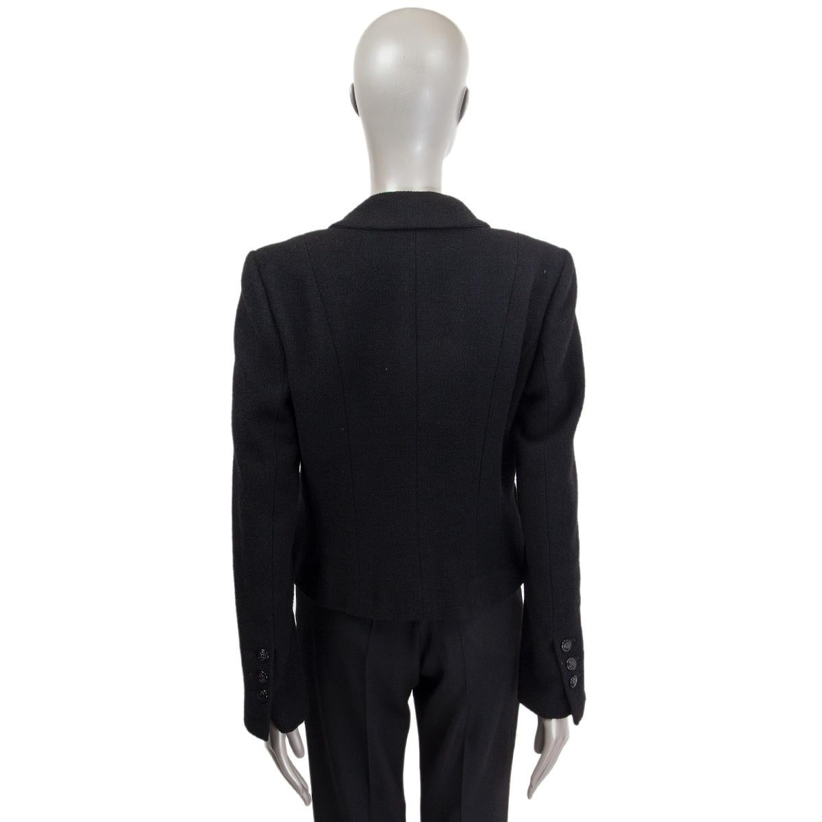 CHANEL Schwarze BOUCLE-Dinnerjacke aus Wolle, 42 L 1
