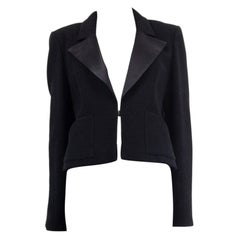 CHANEL Schwarze BOUCLE-Dinnerjacke aus Wolle, 42 L