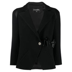 Chanel  Schwarze Boucle-Wolljacke