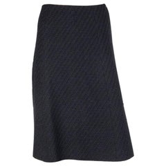CHANEL black wool BOUCLE TWEED A-LINE Skirt 38 S CHANEL black wool BOUCLE TWEED A-LINE Skirt 38 S