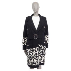 CHANEL black wool & cashmere 2019 BELTED KNIT Coat Jacket 38 S
