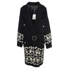Chanel Black Wool/Cashmere Embellished Belted Cardigan L