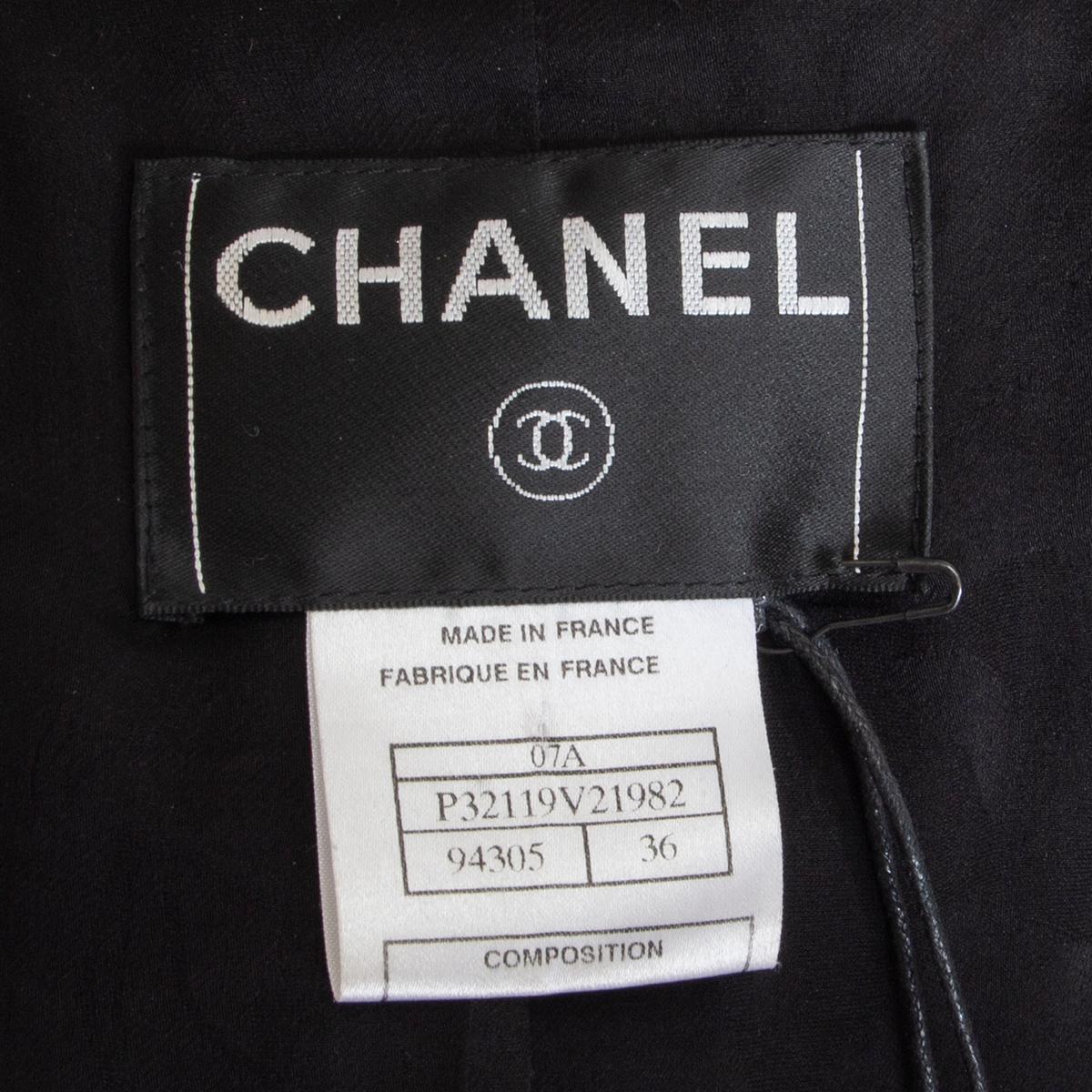 Women's CHANEL black wool CHAIN BRAID TRIM Blazer Jacket 36 XS
