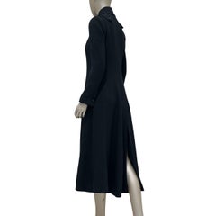 Chanel Black Wool Coat - Silk Lined & Tailored Sz.36