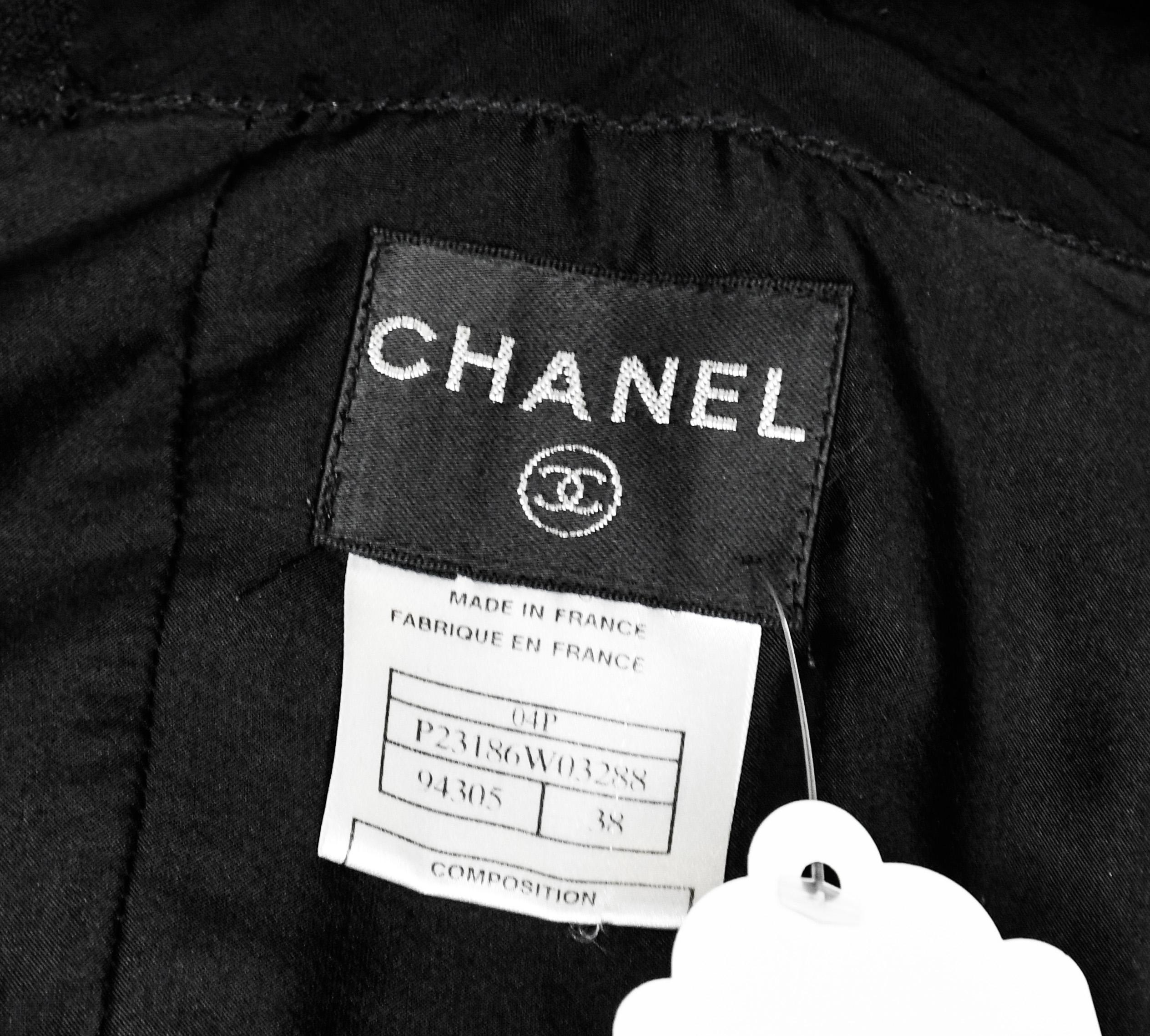 Women's Chanel Black Wool Crepe Sleeveless Sheath Dress With Frayed Sheer Trim 38 EU For Sale
