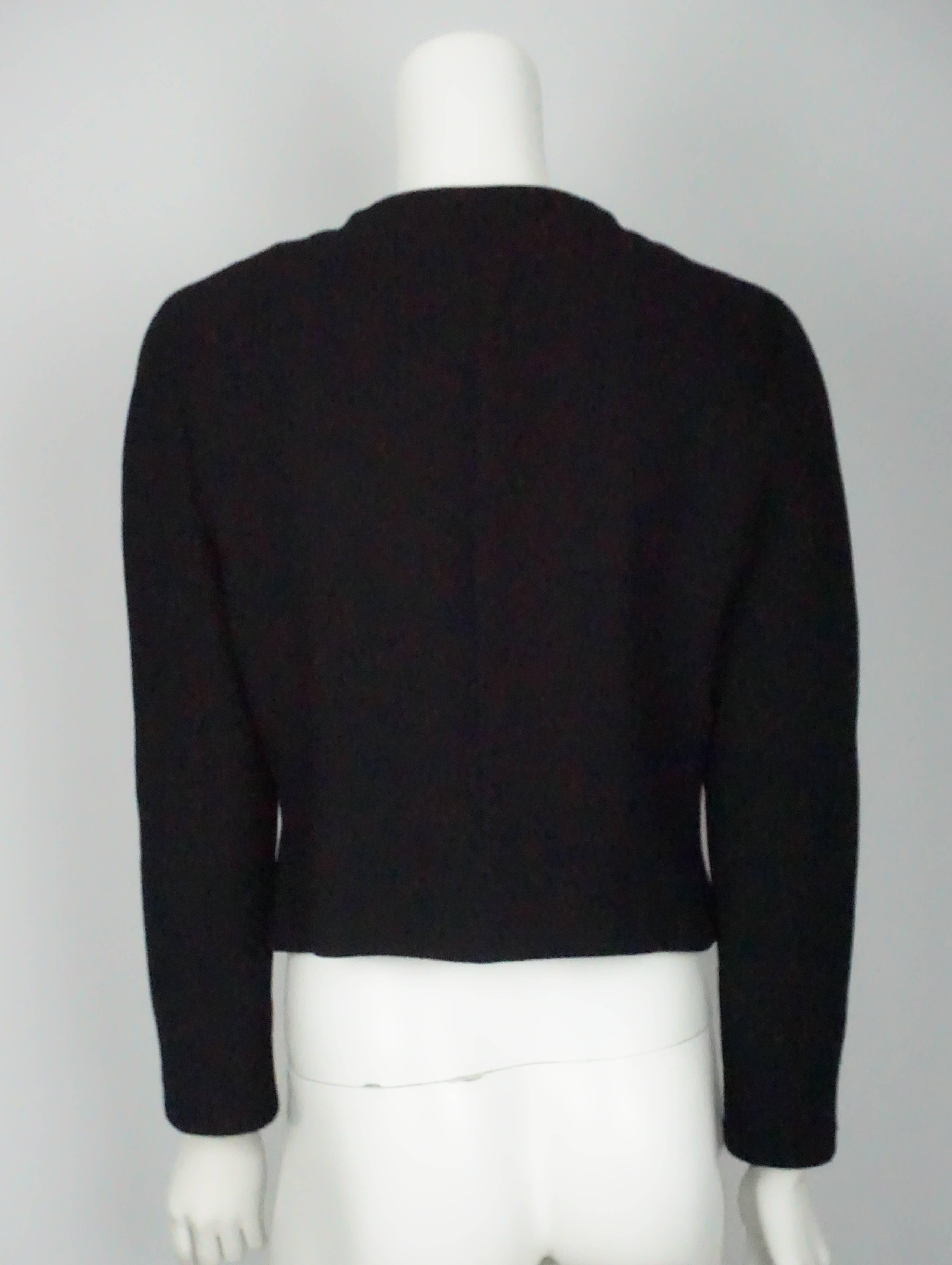 knit asymmetrical button-front jacket