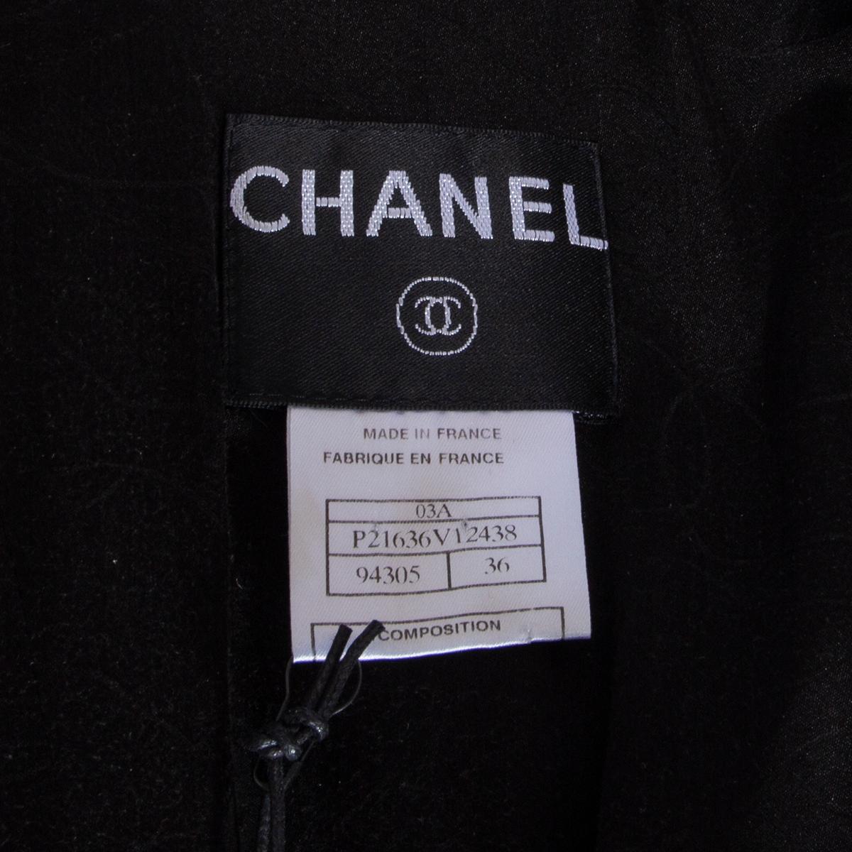 CHANEL black wool CUT-OUT SEAMS Tweed Blazer Jacket 36 XS 2