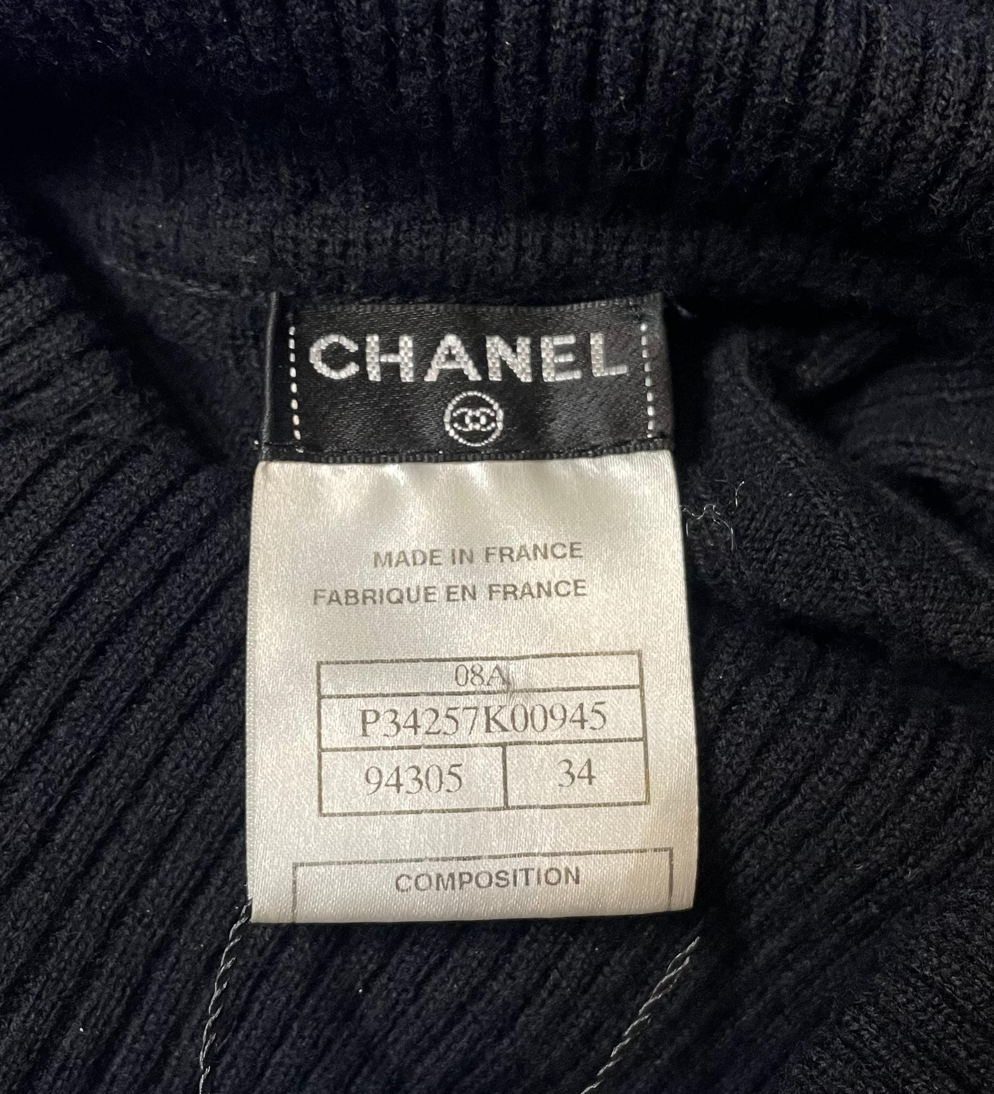 Women's Chanel black wool detachable sleeves dress, 2010s For Sale