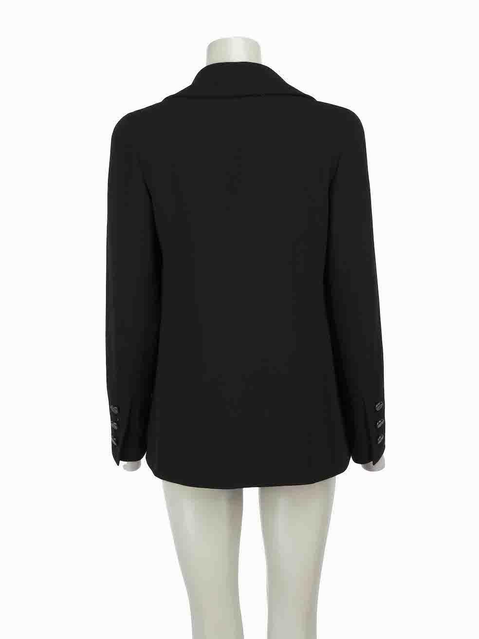 Chanel Black Wool Double Breasted Blazer Size S In Excellent Condition In London, GB