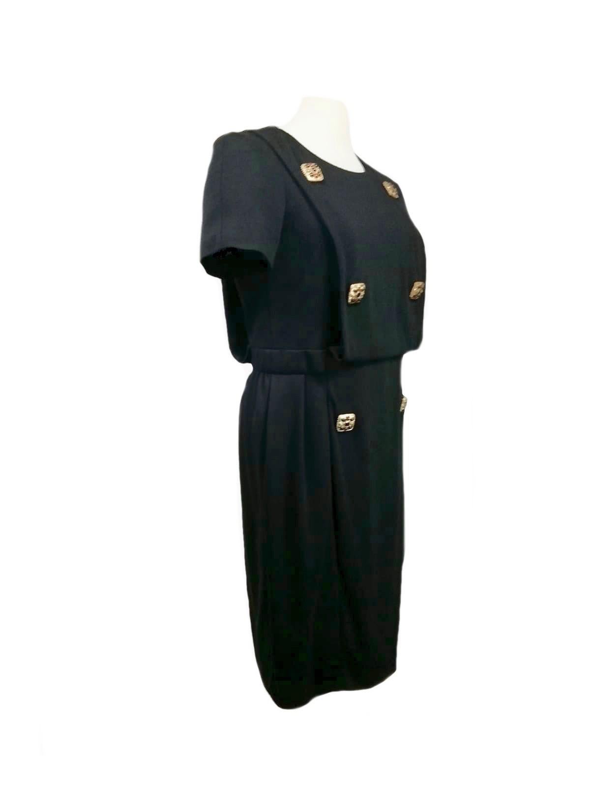 Chanel black wool dress pre fall 2011 Paris Byzance  FR 46 In Excellent Condition For Sale In Rubiera, RE