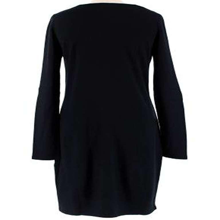 Chanel Black Wool Dress with Leather Pockets For Sale at 1stDibs