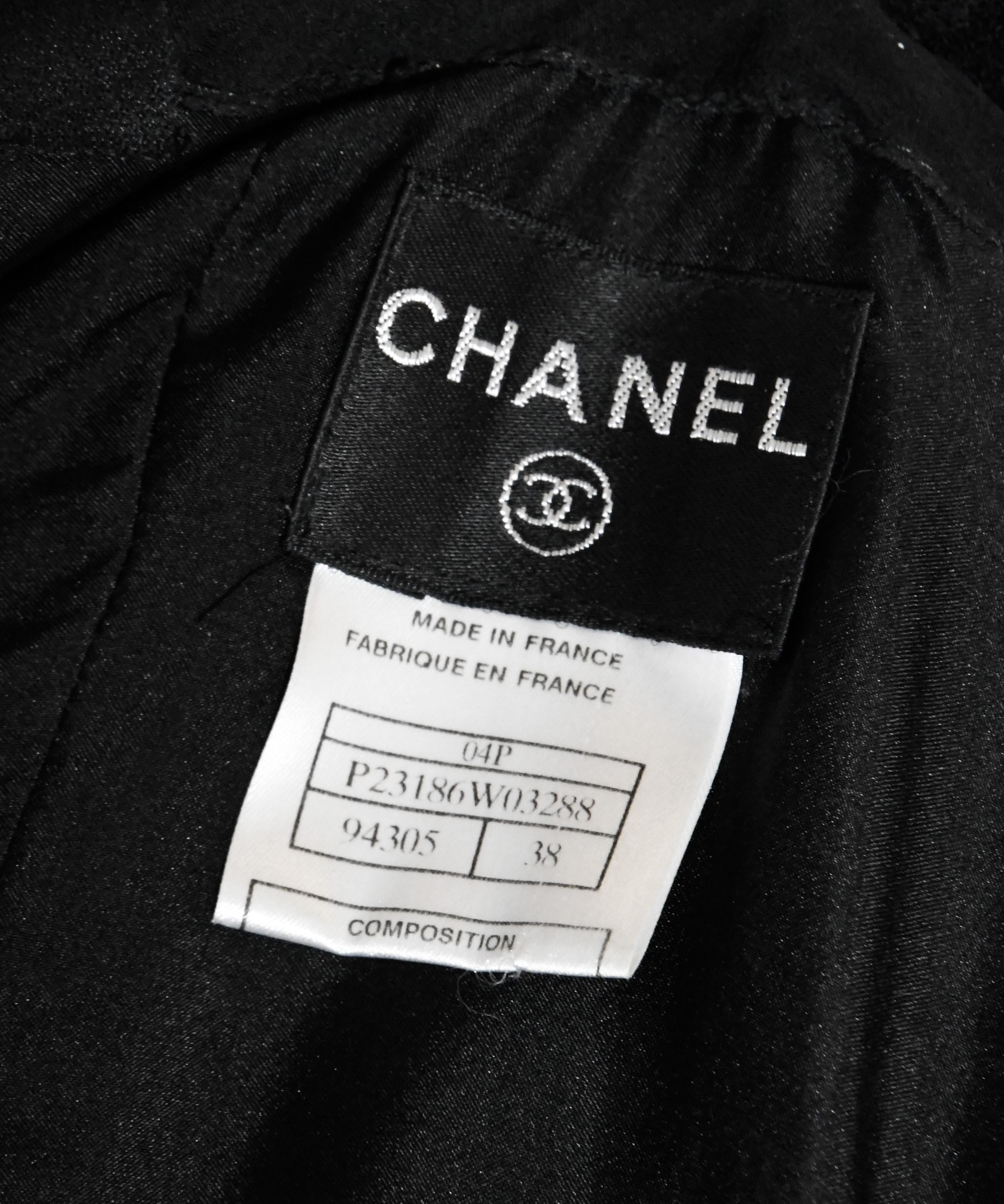Chanel Black Wool Dress with Silk Frayed Straps & Bustline  For Sale 1