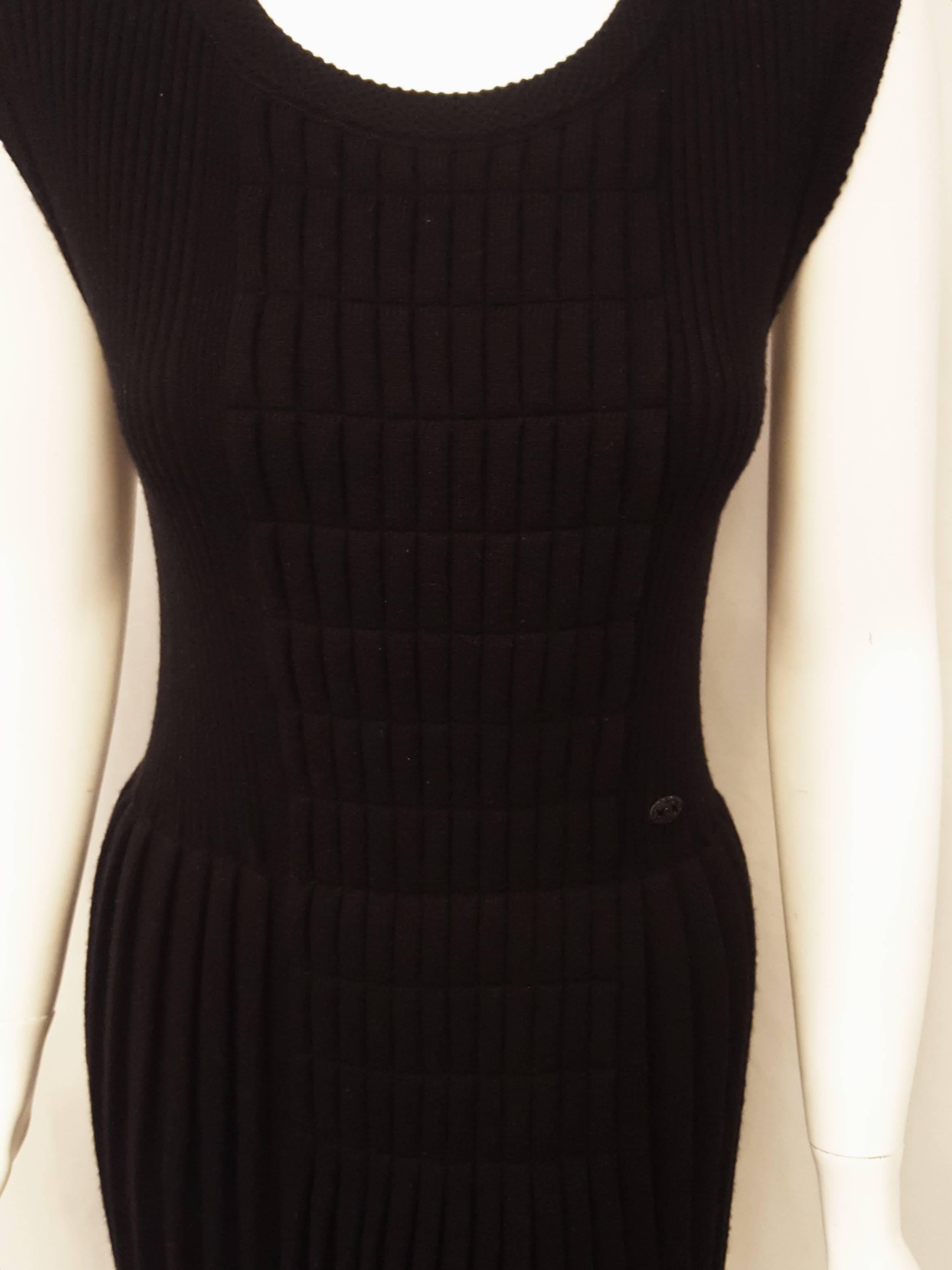 Chanel Black Wool Dress with Pleated Skirt, Fall 2007 Collection  1