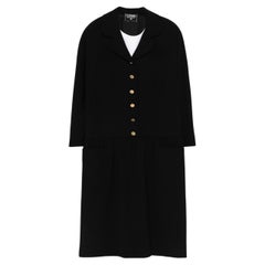 Chanel Black Wool Evening Dress