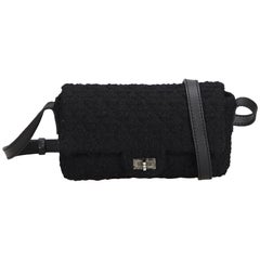 Chanel Black Wool Fabric Reissue Flap Shoulder Bag France