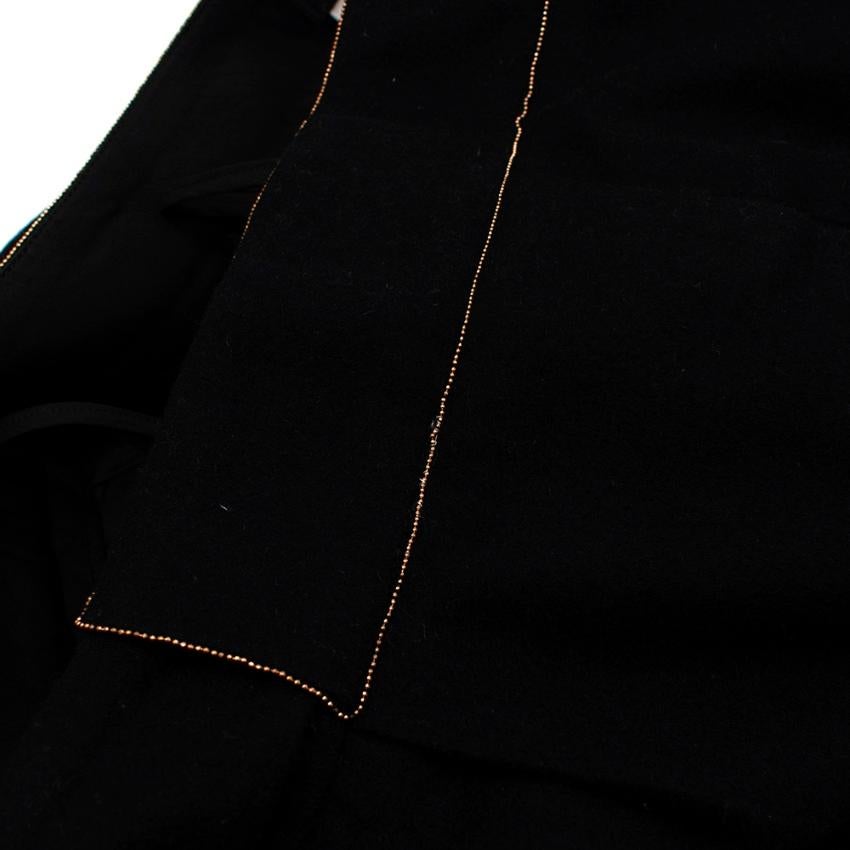 Chanel Black Wool Golden Detailed Belted Trousers - Size EU 10  For Sale 3