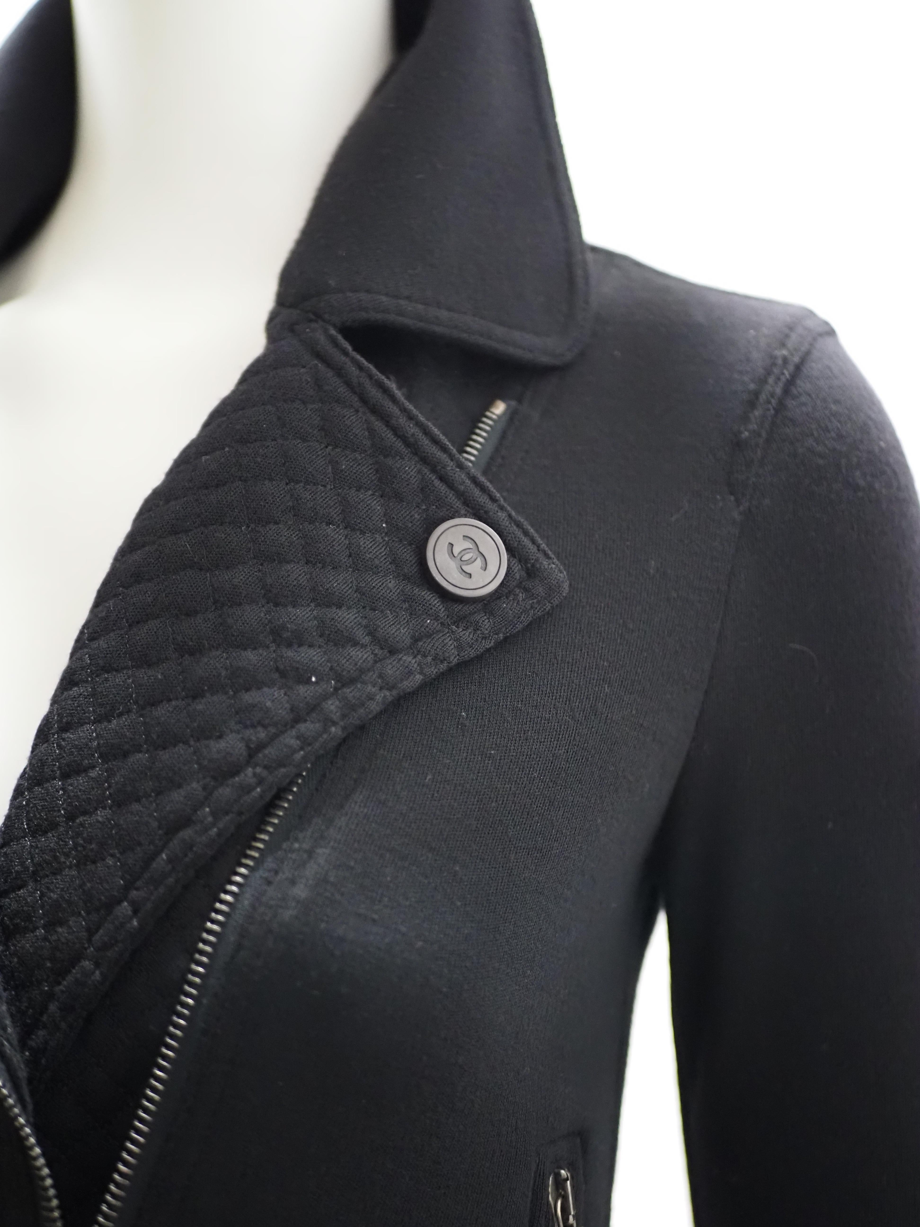 Chanel black wool jacket For Sale 5