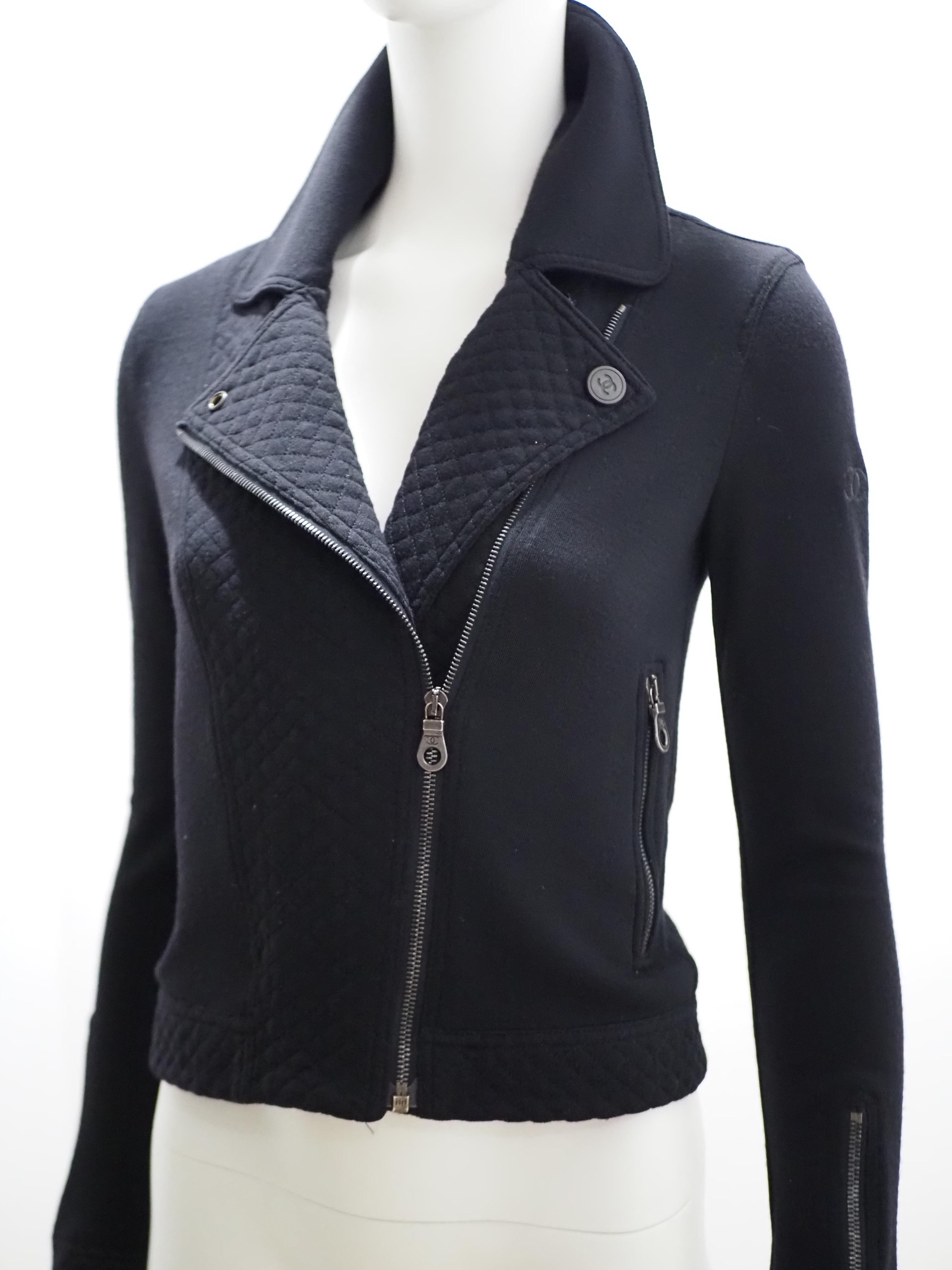 Chanel black wool jacket For Sale 6