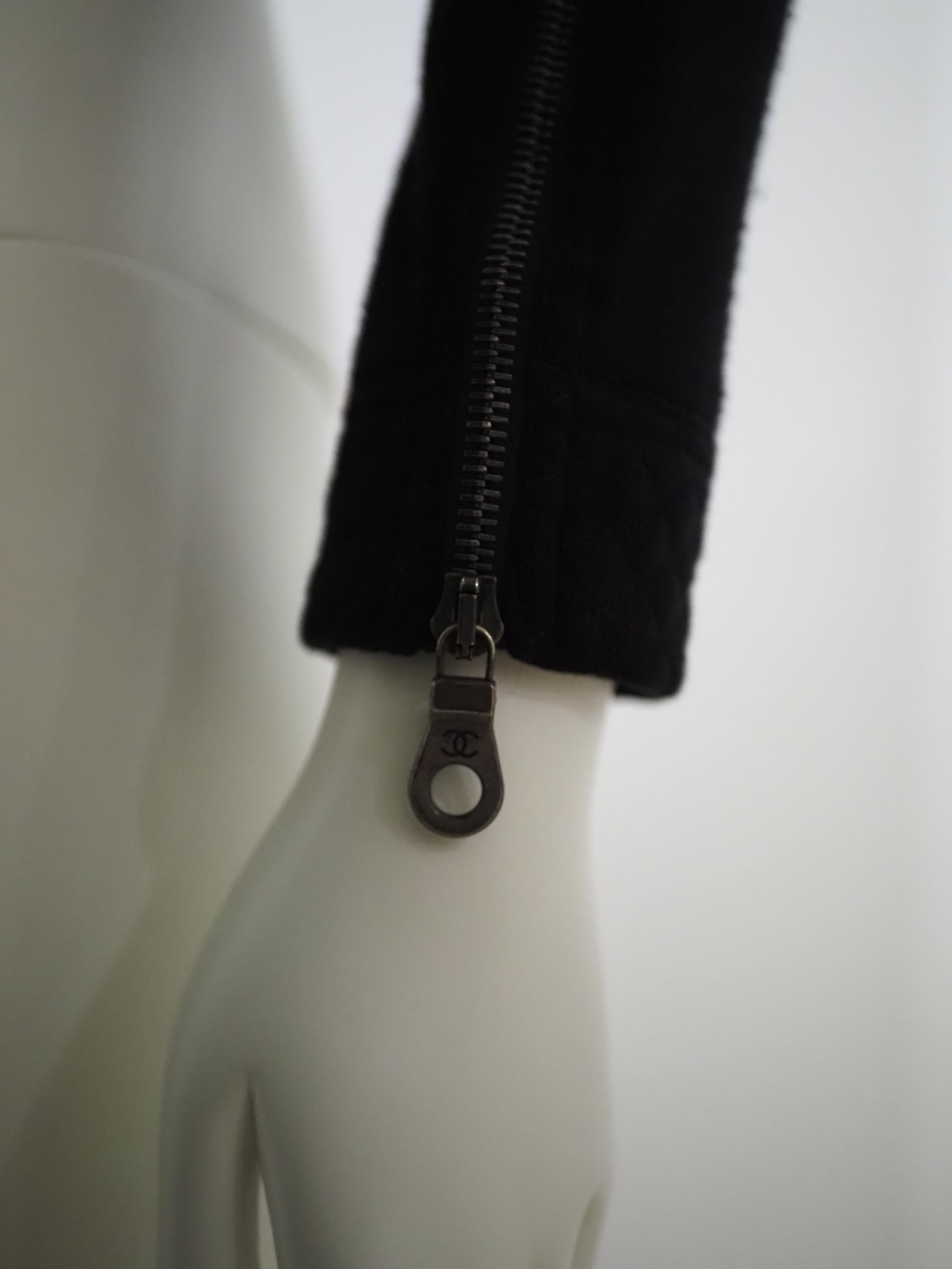 Chanel black wool jacket For Sale 7