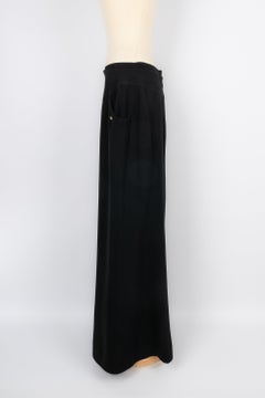 Chanel Black Wool Long Skirt, 1996