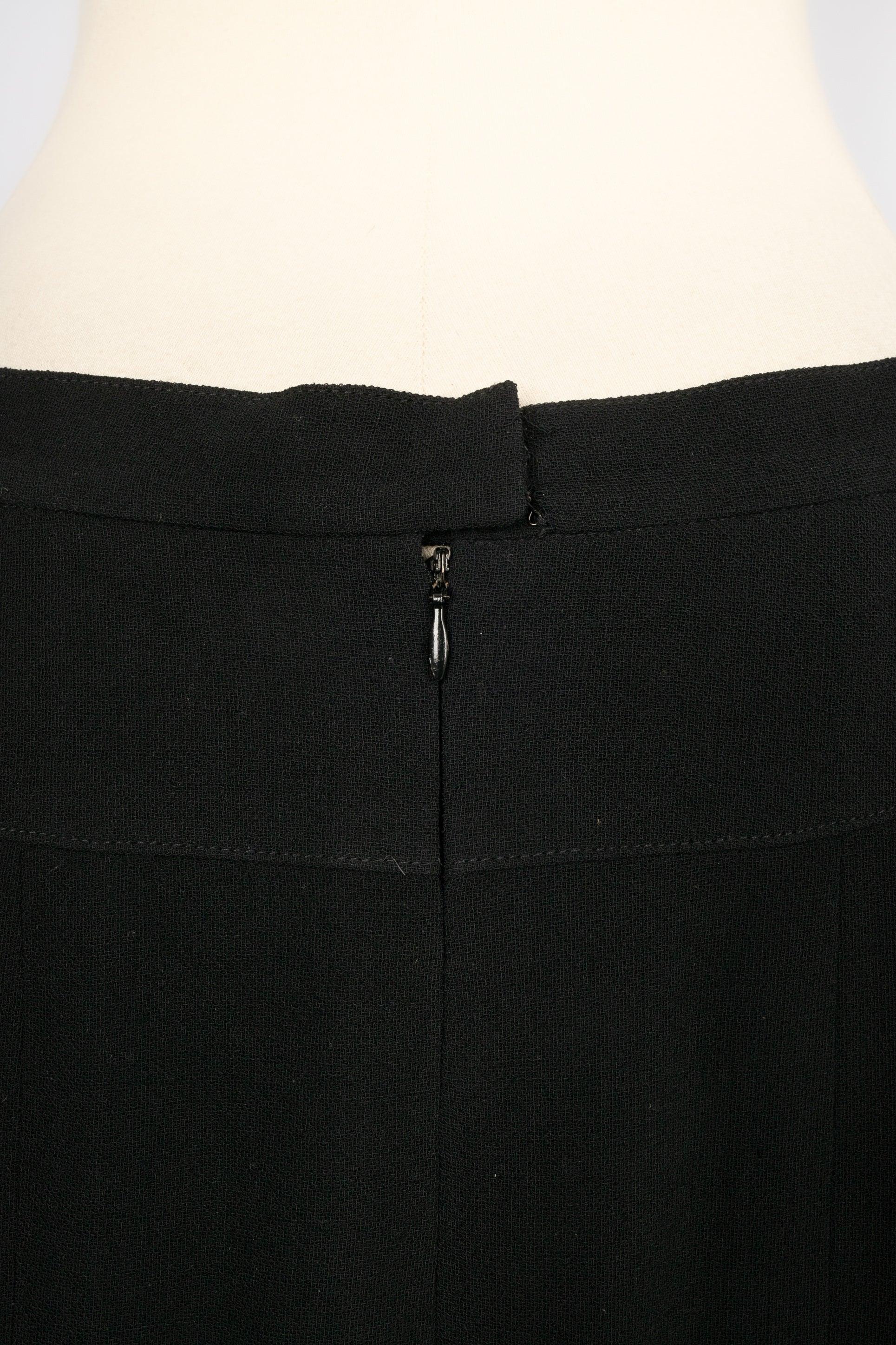 Chanel Black Wool Long Skirt, 1996 For Sale 1