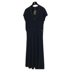 Chanel Black Wool Midi Dress