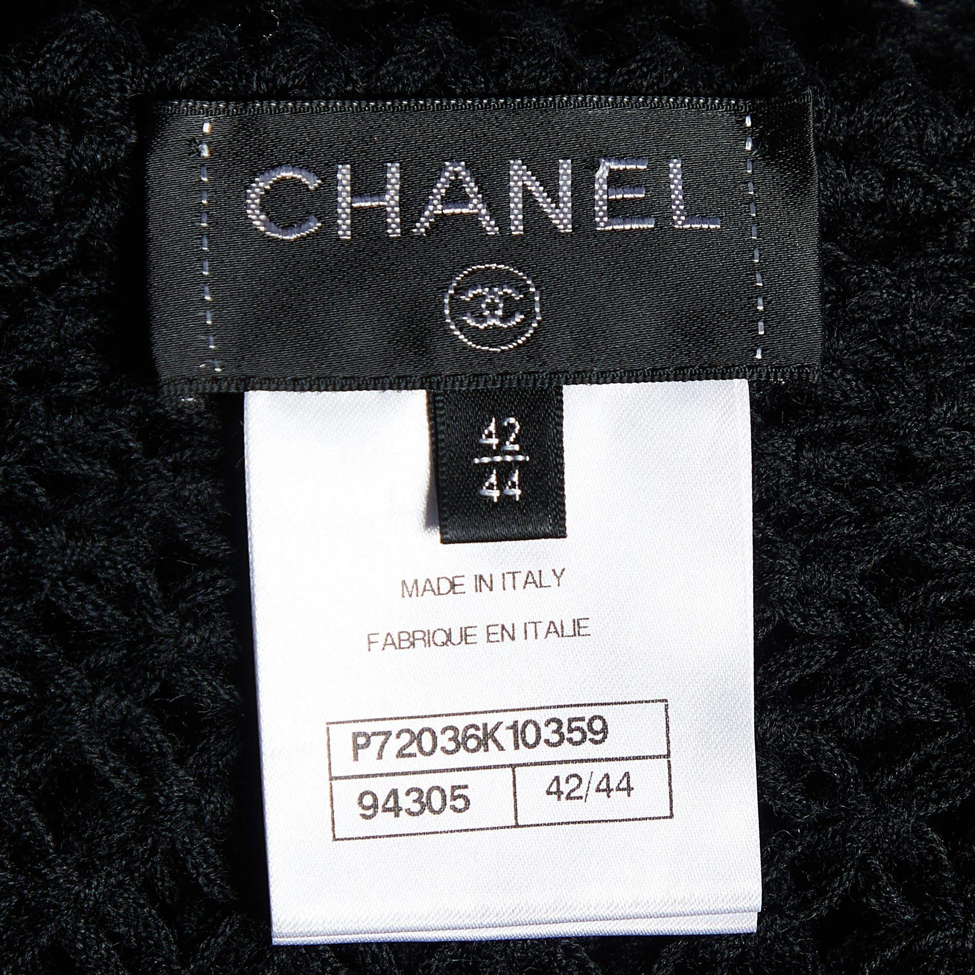 Women's Chanel Black Wool Open Braid Fringed Cape L For Sale