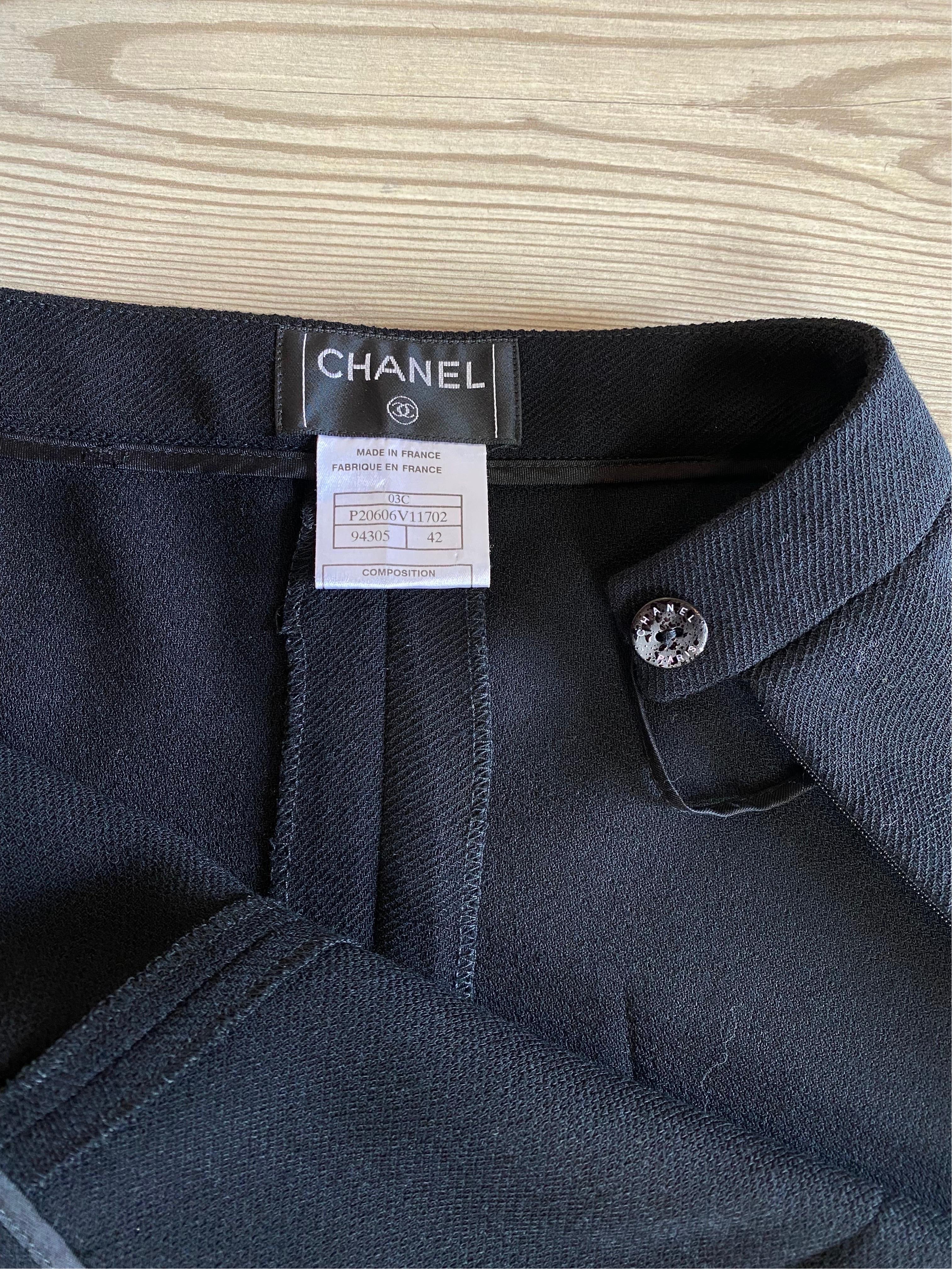 Chanel Black Wool Pants In Good Condition For Sale In Carnate, IT