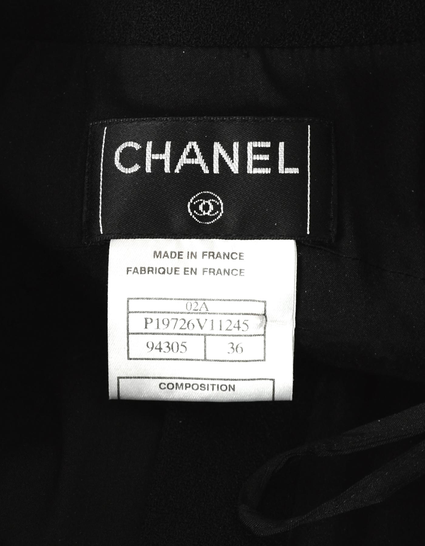 Chanel Black Wool Pants w/ Pockets sz 36 In Excellent Condition In New York, NY