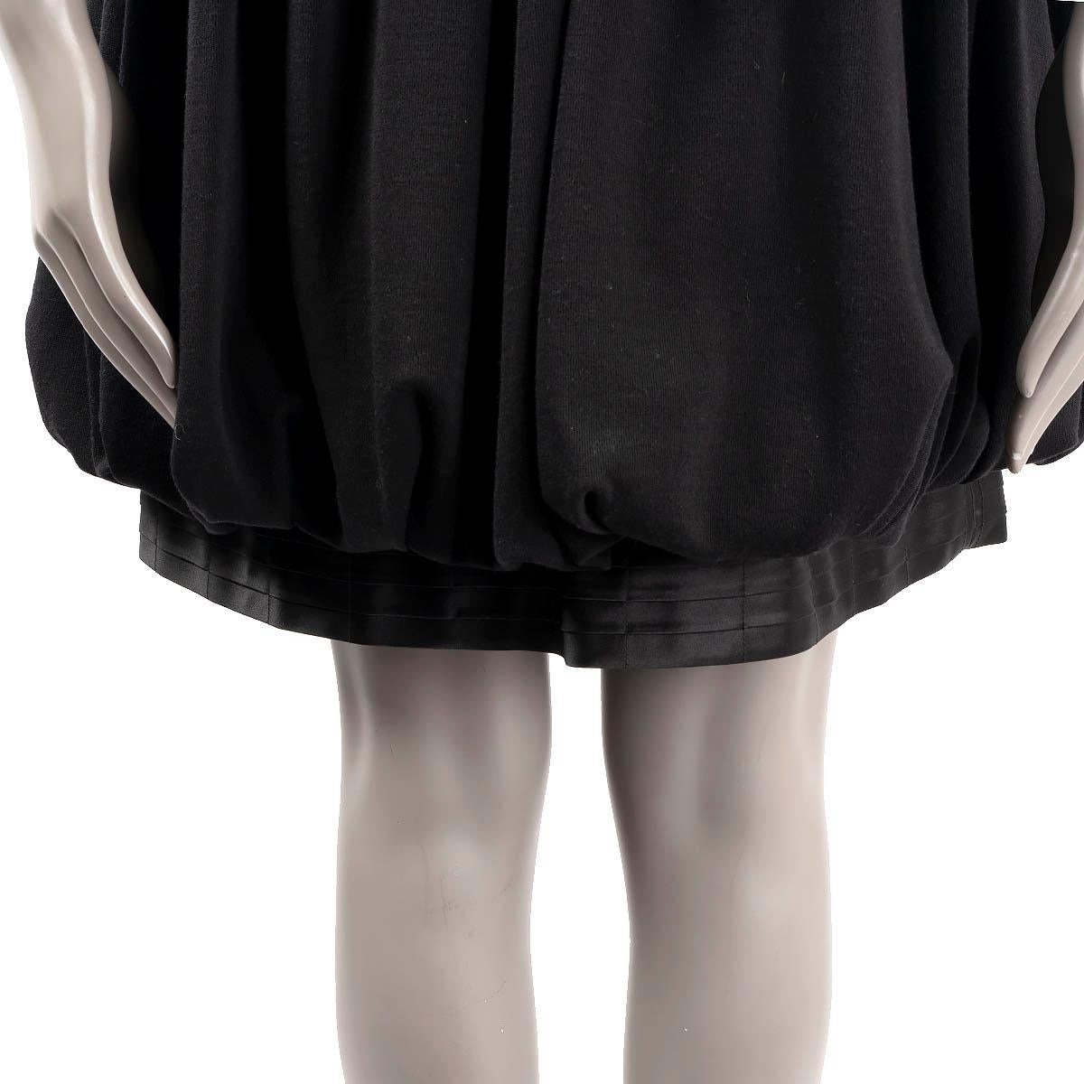 CHANEL black wool & silk 2007 07A PLEATED Cocktail Dress 36 XS For Sale 5