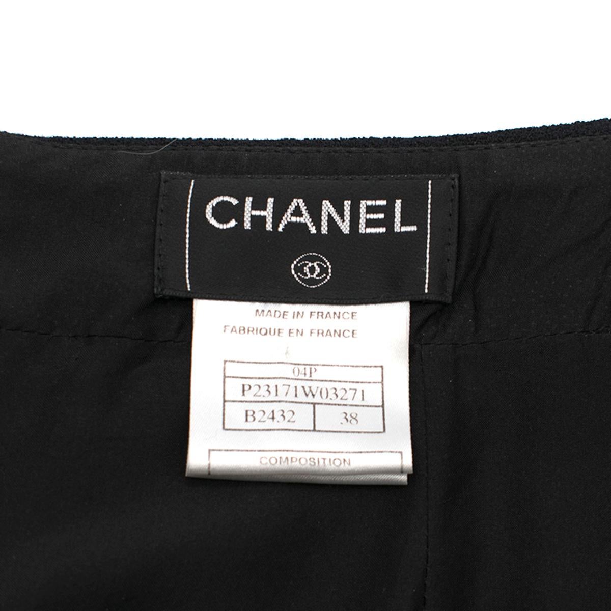 Chanel Black Wool & Silk Skirt and Jacket W/ Detachable Bib & Cuffs FR 38 2
