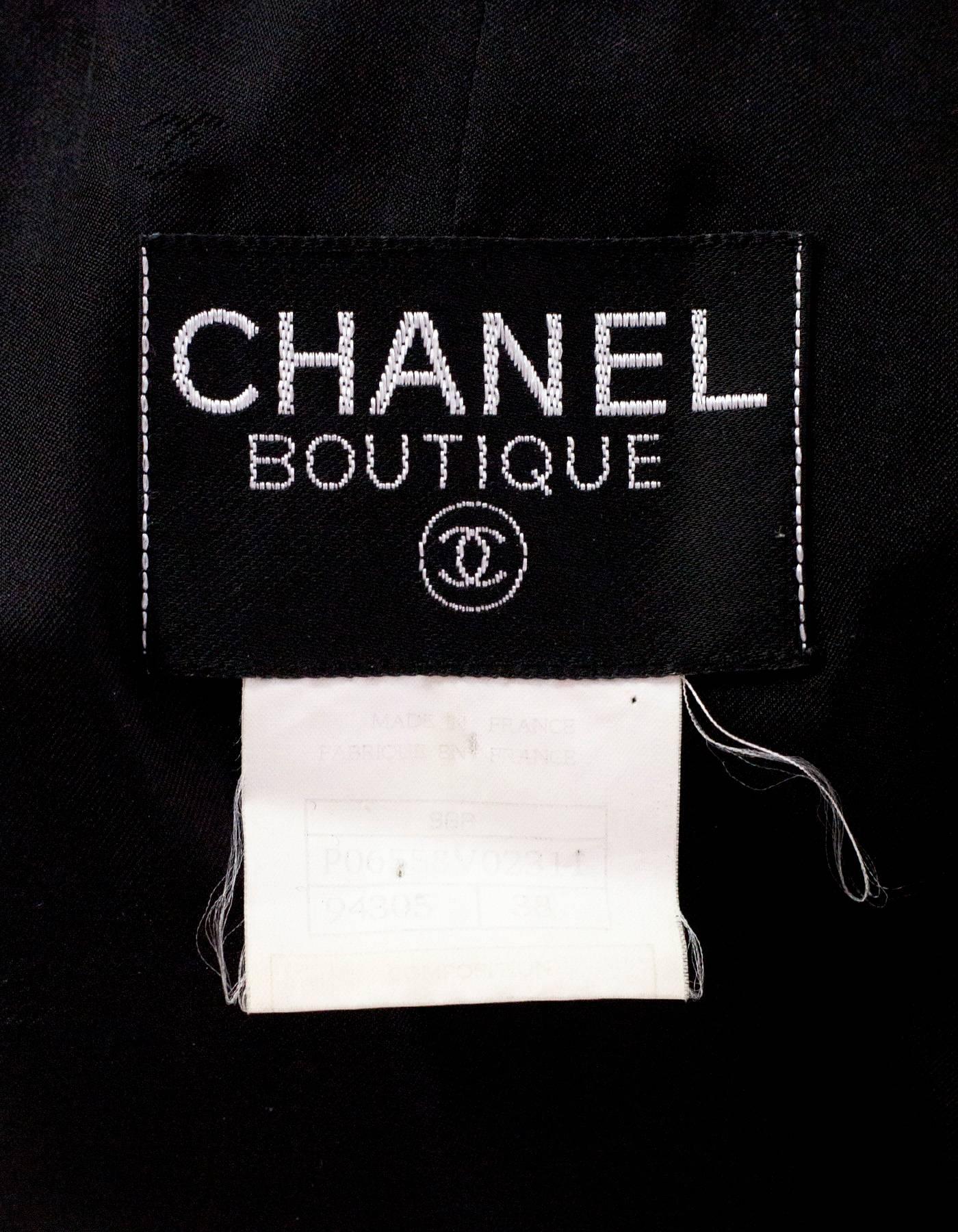 Women's Chanel Black Wool Sleeveless Shell Top Sz FR38