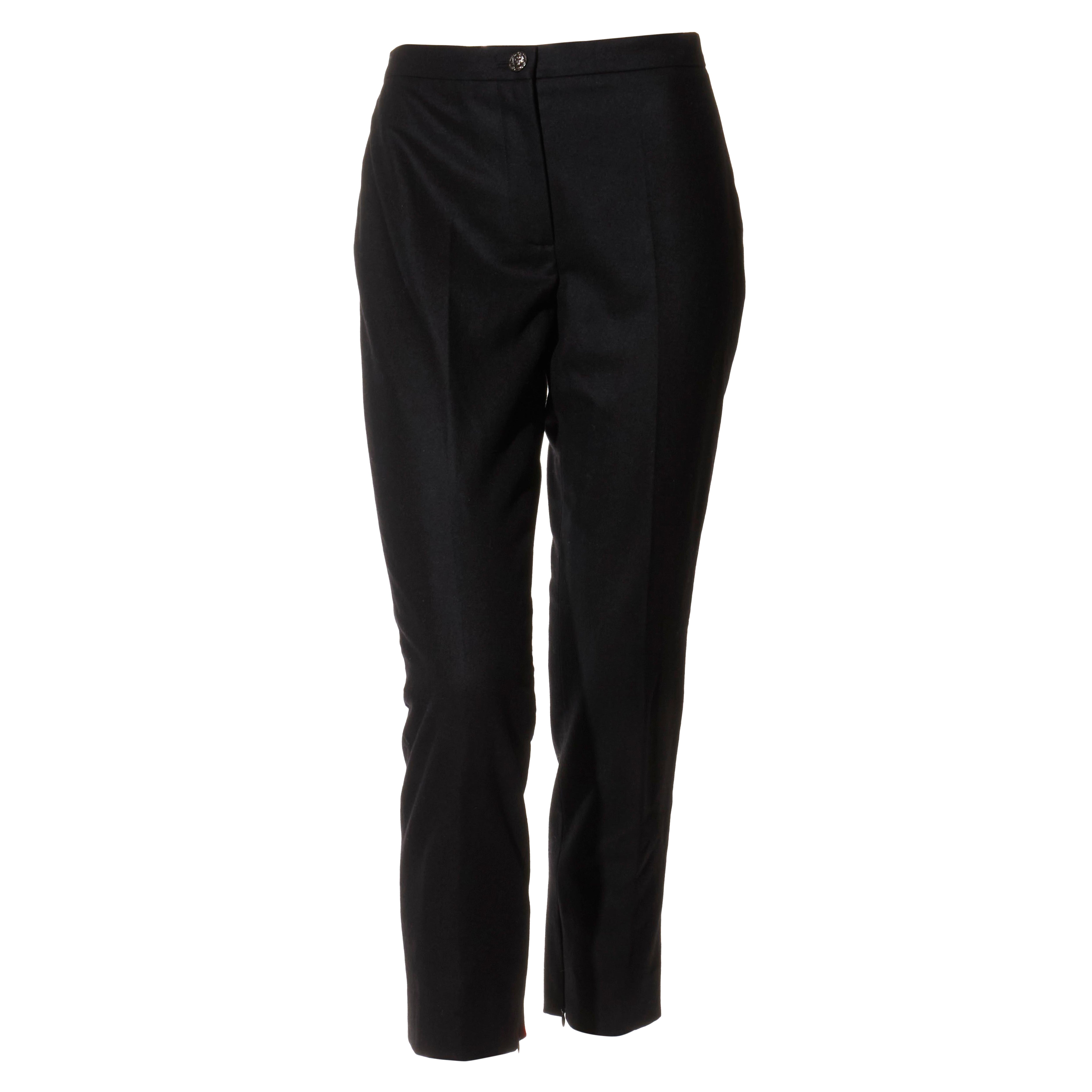 Pantaloni aderenti in lana nera di Chanel - Taglia 38 (US 6)