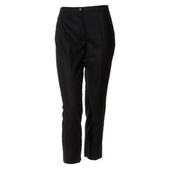 Chanel Schwarz Wolle Slim Cropped Pants - Größe 38 (US 6)