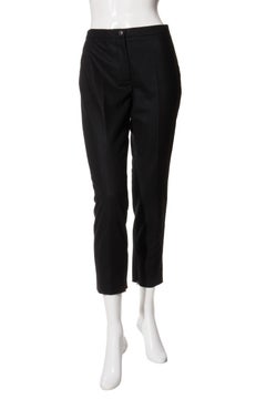 Chanel Black Wool Slim Cropped Pants – Size 38 (US 6)